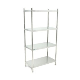 Anaquel de Acero Inox. 4 Entrepaños Lisos 90 cm BN-R02/90 MIGSA