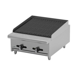 Asador Industrial a Gas Piedra Volcanica 24″ 2 Quemadores AECRB-24 ASBER