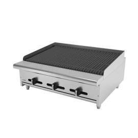 Asador Industrial a Gas Piedra Volcanica 36″ 3 Quemadores AECRB-36 ASBER