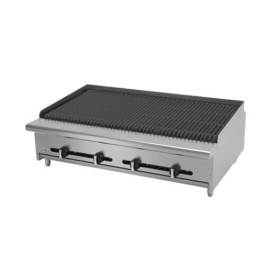 Asador Industrial a Gas Piedra Volcanica 48″ 4 Quemadores AECRB-48 ASBER