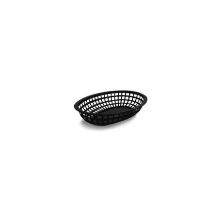 Canasta de plástico para centro de mesa, ovalada color negro CALEDONIA