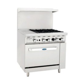 Estufa  4 quem, 1 pl “izq” y 1 horno: 0.9 m ATO-12G4B COOK RITE