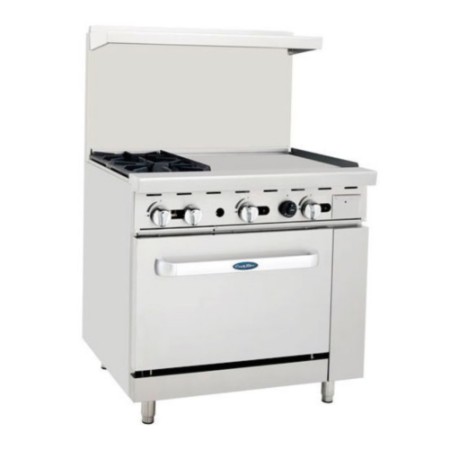 Estufa 2 quem, 1 pl “der” y 1 horno: 0.9 m ATO-2B24G COOK RITE
