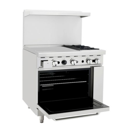 Estufa 2 quem, 1 pl “izq” y 1 horno: 0.9 m ATO-24G2B COOK RITE