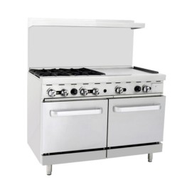 Estufa 4 quem, 1 pl “der” y 2 hornos: 1.2 m ATO-4B24G COOK RITE
