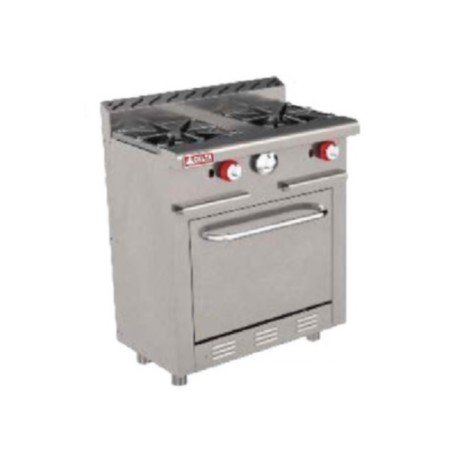 Estufa Comercial 2 Quemadores + Horno a Gas H2-MINI (Aquiles) DELTA