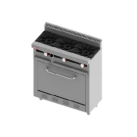 Estufa Comercial 3 Quemadores + Horno a Gas H3-MINI (Aquiles) DELTA