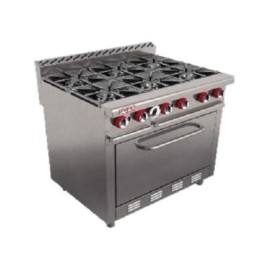 Estufa Comercial 6 Quemadores + Horno a Gas H6-MASTER (Aquiles) DELTA