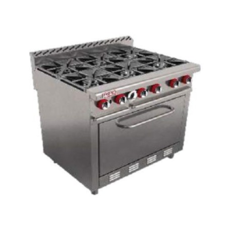 Estufa Comercial 6 Quemadores + Horno a Gas H6-MASTER (Aquiles) DELTA