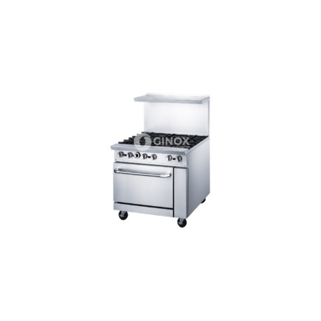 Estufa Comercial a Gas de 6 Quemadores y Horno DCR36-6Q MIGSA
