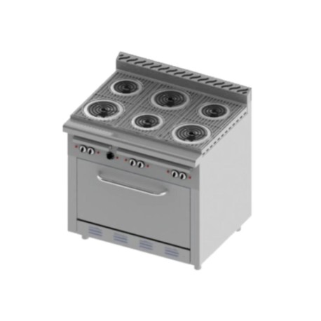 Estufa Comercial Eléctrica + Horno  H6-E-MASTER (Aquiles) DELTA