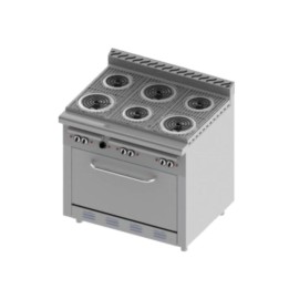 Estufa Comercial Eléctrica + Horno  H6-E-MASTER (Aquiles) DELTA