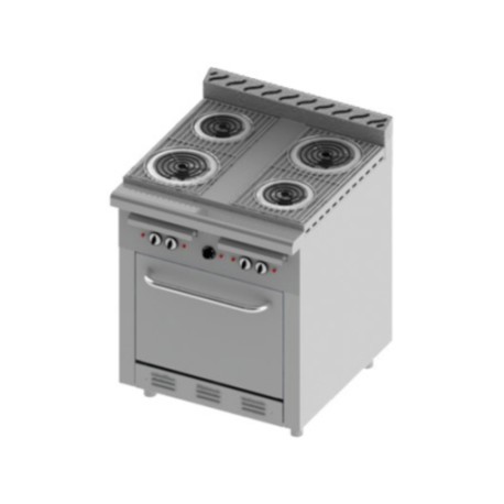 Estufa Comercial Eléctrica + Horno H4-E-MASTER (Aquiles) DELTA