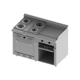 Estufa Comercial Eléctrica + Plancha + Gratinador + Horno H4-GA-E-MASTER (Aquiles) DELTA