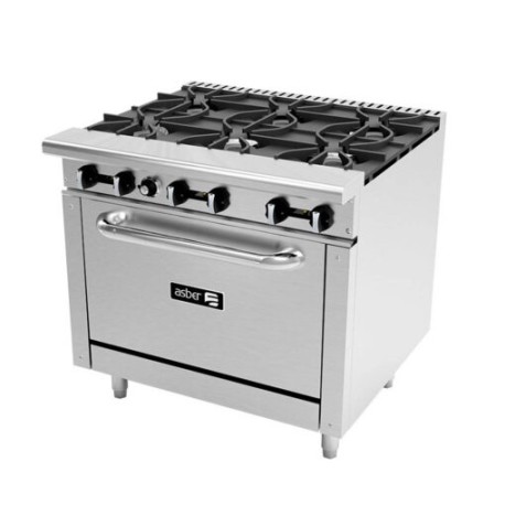 Estufa Industrial 6 Quemadores y Horno AER-6-36 ASBER