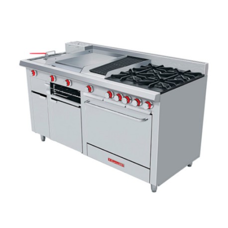 Estufa Múltiple 1 Bloque + Asador + Plancha + Freidor + Gratinador Eléctrico IM-M-E-ANEXOS-MASTER (Egocéntricas) DELTA