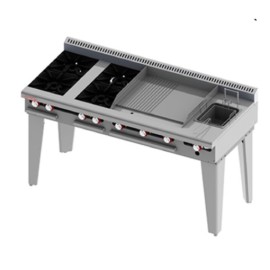 Estufa Múltiple 4 Quemadores + Plancha + Asador + Freidor a Gas EM-M-C-MASTER (Aquiles) DELTA